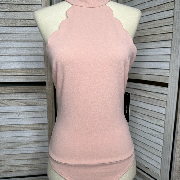 LuLu’s Pink Asymmetrical Fitted Bodysuit - Picture 3 of 6